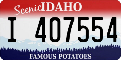 ID license plate I407554