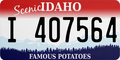 ID license plate I407564