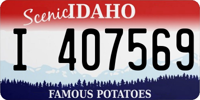 ID license plate I407569