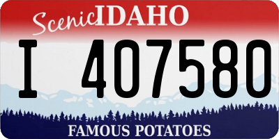 ID license plate I407580
