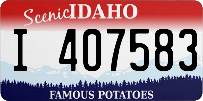 ID license plate I407583
