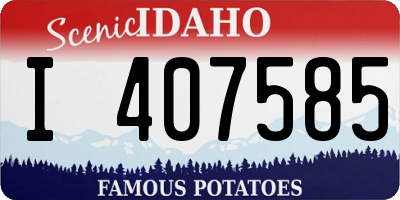 ID license plate I407585