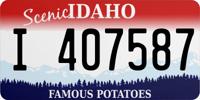 ID license plate I407587