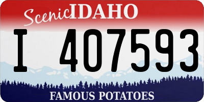 ID license plate I407593