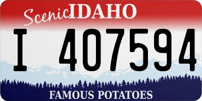 ID license plate I407594
