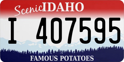ID license plate I407595