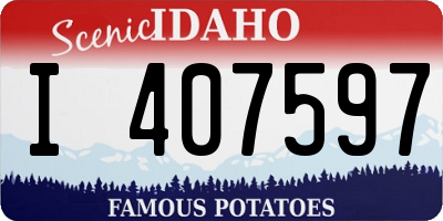 ID license plate I407597