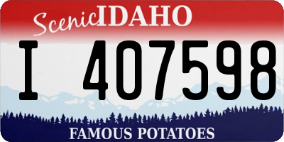 ID license plate I407598