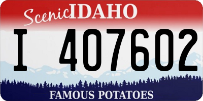 ID license plate I407602