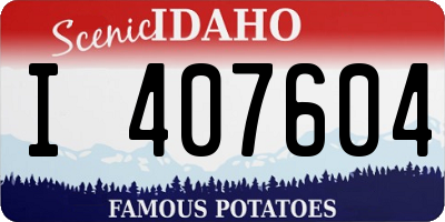ID license plate I407604