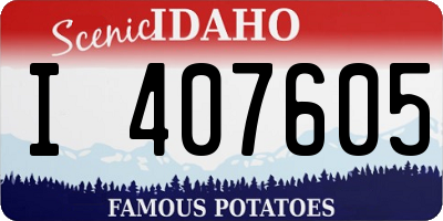 ID license plate I407605