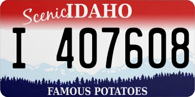 ID license plate I407608