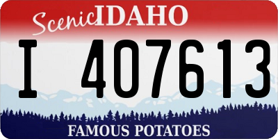 ID license plate I407613