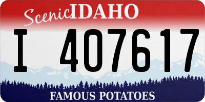 ID license plate I407617