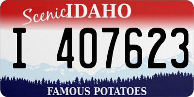 ID license plate I407623