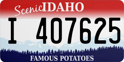 ID license plate I407625