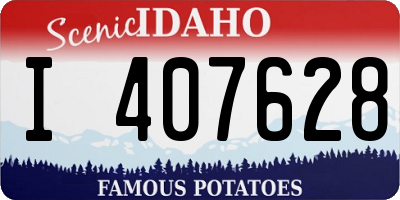 ID license plate I407628