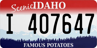 ID license plate I407647