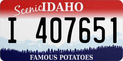 ID license plate I407651
