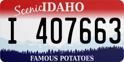 ID license plate I407663