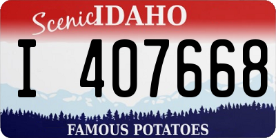 ID license plate I407668