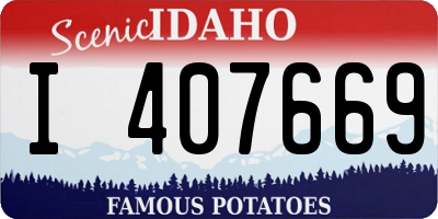 ID license plate I407669