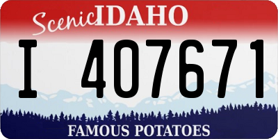 ID license plate I407671