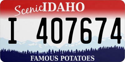 ID license plate I407674