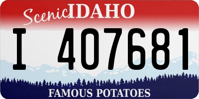 ID license plate I407681
