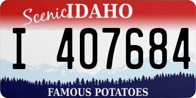 ID license plate I407684