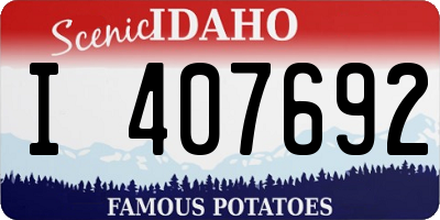 ID license plate I407692
