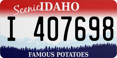 ID license plate I407698