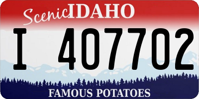 ID license plate I407702