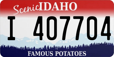 ID license plate I407704