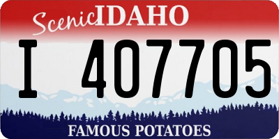 ID license plate I407705