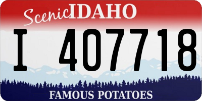 ID license plate I407718