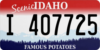 ID license plate I407725