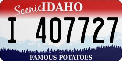ID license plate I407727