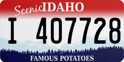 ID license plate I407728