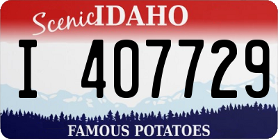 ID license plate I407729