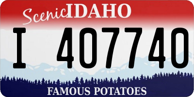 ID license plate I407740