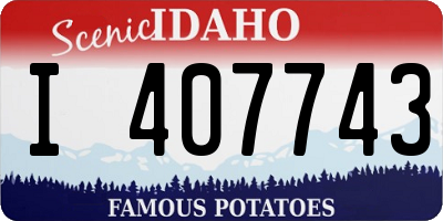 ID license plate I407743