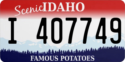 ID license plate I407749