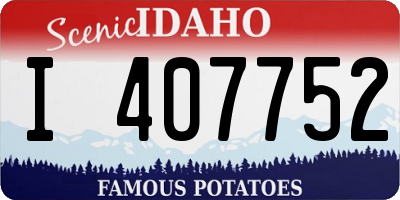 ID license plate I407752