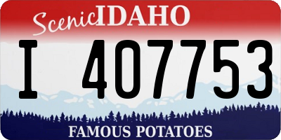 ID license plate I407753