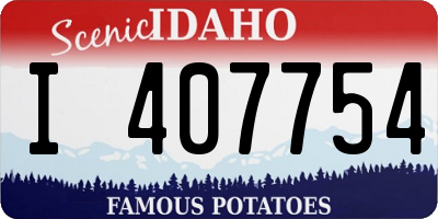 ID license plate I407754