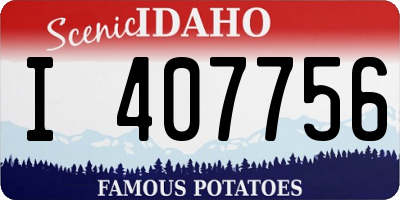 ID license plate I407756