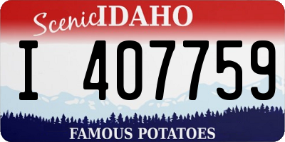 ID license plate I407759