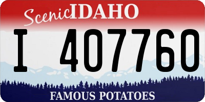 ID license plate I407760