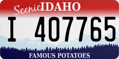 ID license plate I407765